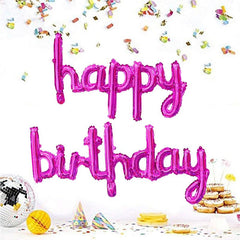 Rose Red Birthday Banner and Balloon Set