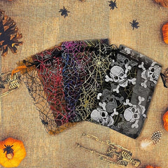 10pcs Halloween Organza Bags 10 Drawstring Goodie Treat Bags
