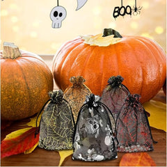 10pcs Halloween Organza Bags 10 Drawstring Goodie Treat Bags
