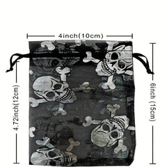 10pcs Halloween Organza Bags 10 Drawstring Goodie Treat Bags
