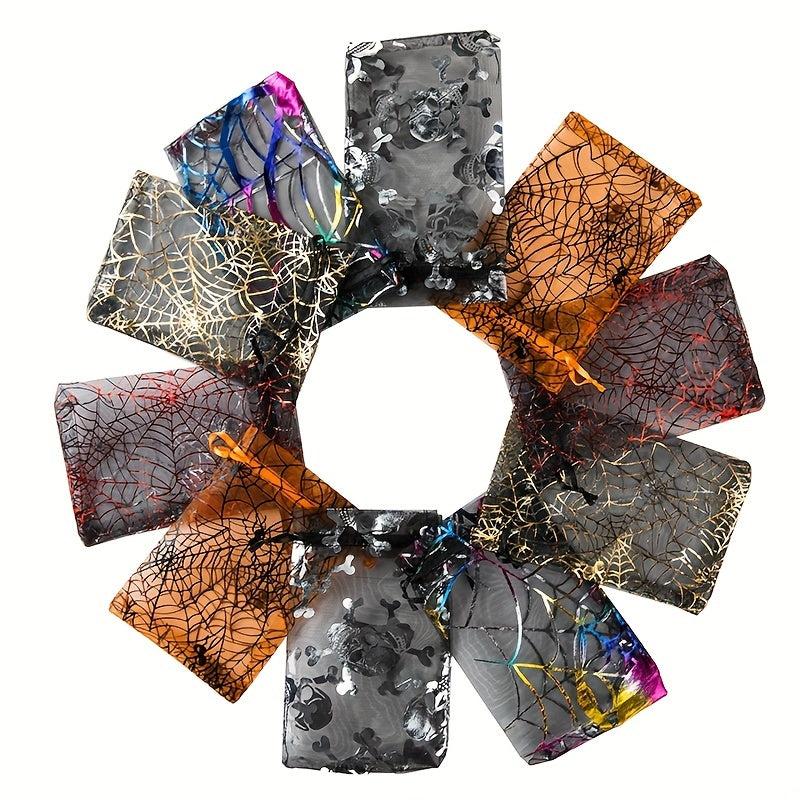 10pcs Halloween Organza Bags 10 Drawstring Goodie Treat Bags