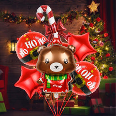 6pcs Christmas Party Decoration Supplies Happy Birthday Foil Balloon