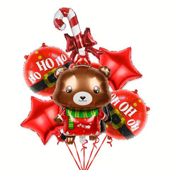 6pcs Christmas Party Decoration Supplies Happy Birthday Foil Balloon