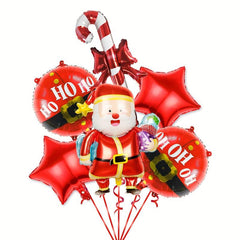 6pcs Christmas Party Decoration Supplies Happy Birthday Foil Balloon