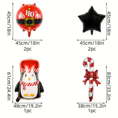 6pcs Christmas Party Decoration Supplies Happy Birthday Foil Balloon