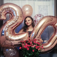 32 Inch Rose Number Balloon 0 9 Birthday Anniversary Party Decoration Balloon