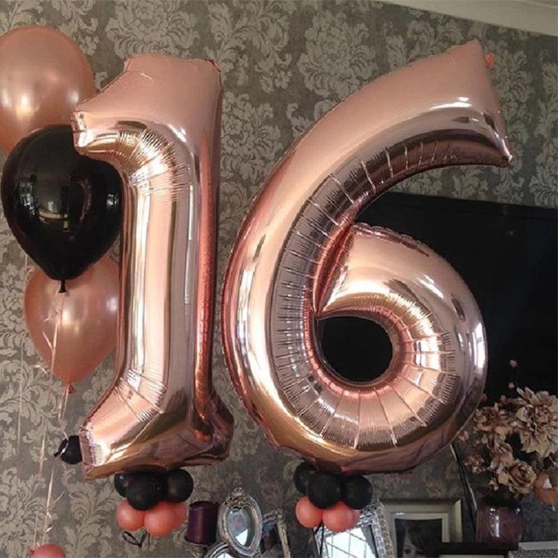 32 Inch Rose Number Balloon 0 9 Birthday Anniversary Party Decoration Balloon