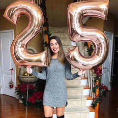 32 Inch Rose Number Balloon 0 9 Birthday Anniversary Party Decoration Balloon