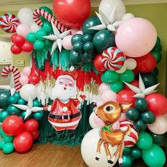 Christmas Balloon Garland Arch Kit with Various Balloons and Foil Decorations
