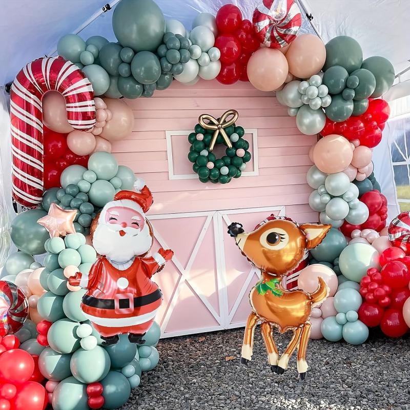 Christmas Balloon Garland Arch Kit with Various Balloons and Foil Decorations