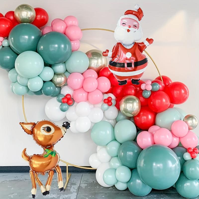 Christmas Balloon Garland Arch Kit with Various Balloons and Foil Decorations