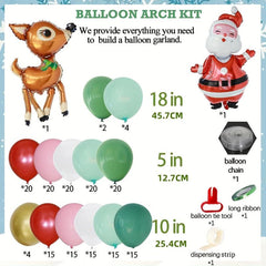 Christmas Balloon Garland Arch Kit with Various Balloons and Foil Decorations