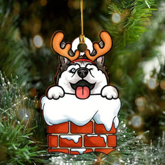 Christmas Acrylic Dog Pendant Holiday Decoration