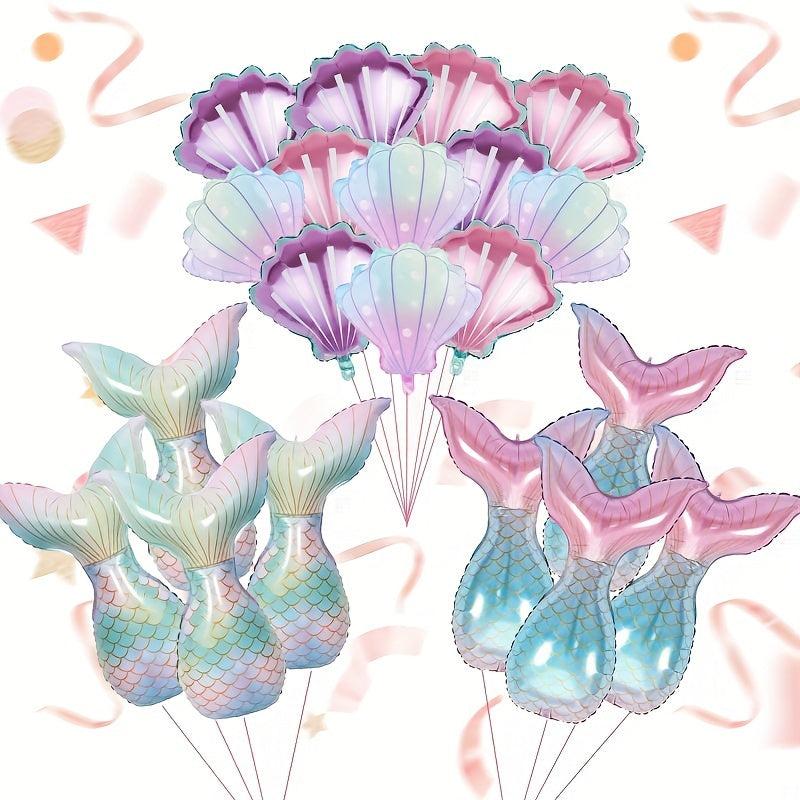 Mermaid Tail Balloons Seashell Foil Balloon Set Under The Sea Theme Birthday