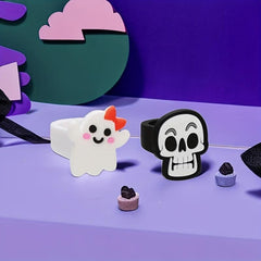 6pcs Halloween Rings for Children Witch Pumpkin Ghost Skull Finger Rings