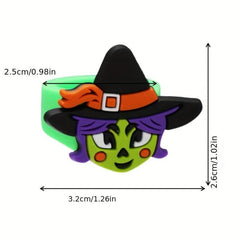 6pcs Halloween Rings for Children Witch Pumpkin Ghost Skull Finger Rings