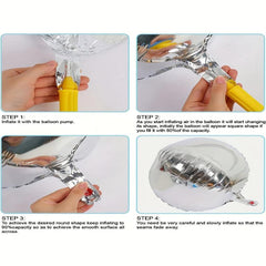 6pcs 55-88cm 4D Round Silvery Balloon for Bachelorette Wedding Birthday Decor