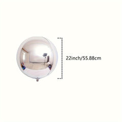 6pcs 55-88cm 4D Round Silvery Balloon for Bachelorette Wedding Birthday Decor