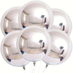 6pcs 55-88cm 4D Round Silvery Balloon for Bachelorette Wedding Birthday Decor