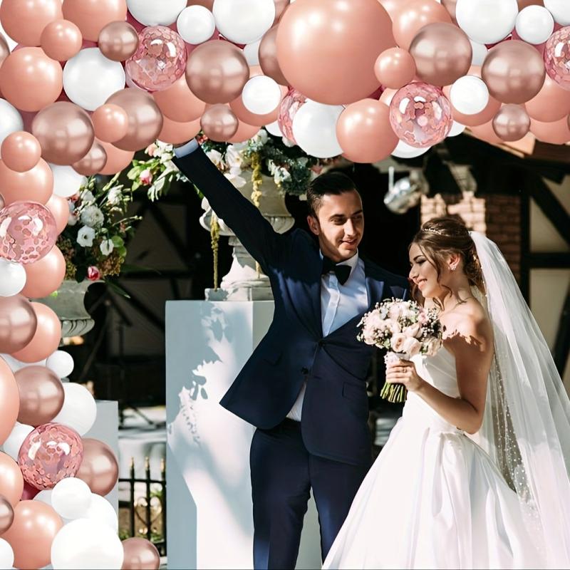 138pcs Rose Golden Balloon Arch Kit For Birthday Wedding Party