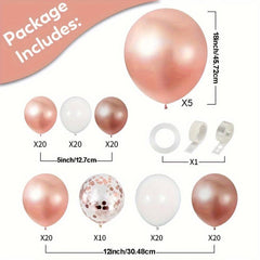 138pcs Rose Golden Balloon Arch Kit For Birthday Wedding Party