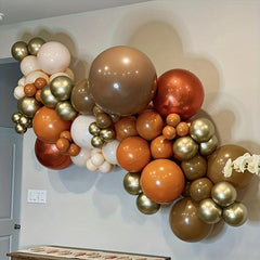 133pcs Orange Golden Balloons Arch Garland Kit Autumn Party Decor