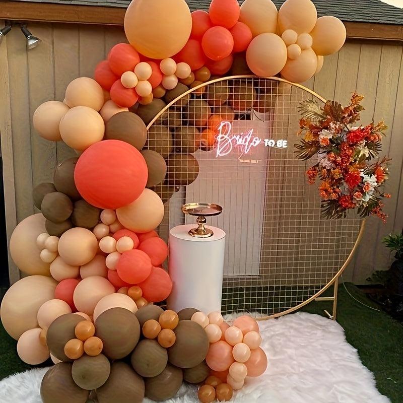 133pcs Orange Golden Balloons Arch Garland Kit Autumn Party Decor