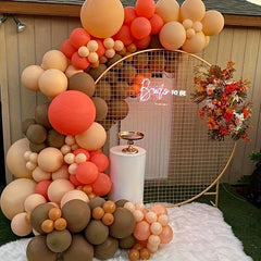 133pcs Orange Golden Balloons Arch Garland Kit Autumn Party Decor