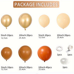 133pcs Orange Golden Balloons Arch Garland Kit Autumn Party Decor