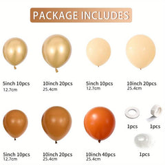 133pcs Orange Golden Balloons Arch Garland Kit Autumn Party Decor