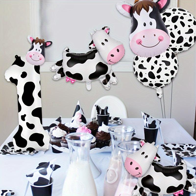 Cow Balloons Cow Theme Birthday Party Decorations Cow Print Number Balloons