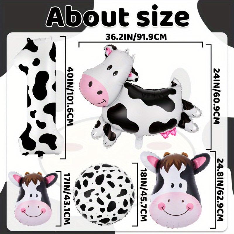 Cow Balloons Cow Theme Birthday Party Decorations Cow Print Number Balloons