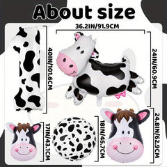 Cow Balloons Cow Theme Birthday Party Decorations Cow Print Number Balloons