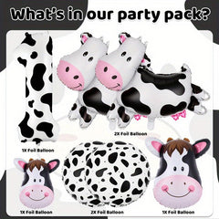 Cow Balloons Cow Theme Birthday Party Decorations Cow Print Number Balloons