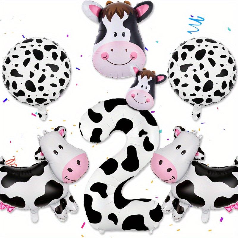 Cow Balloons Cow Theme Birthday Party Decorations Cow Print Number Balloons