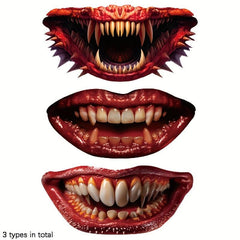 3pcs Halloween Party Decoration Mouth Tattoo Paste