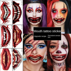 3pcs Halloween Party Decoration Mouth Tattoo Paste