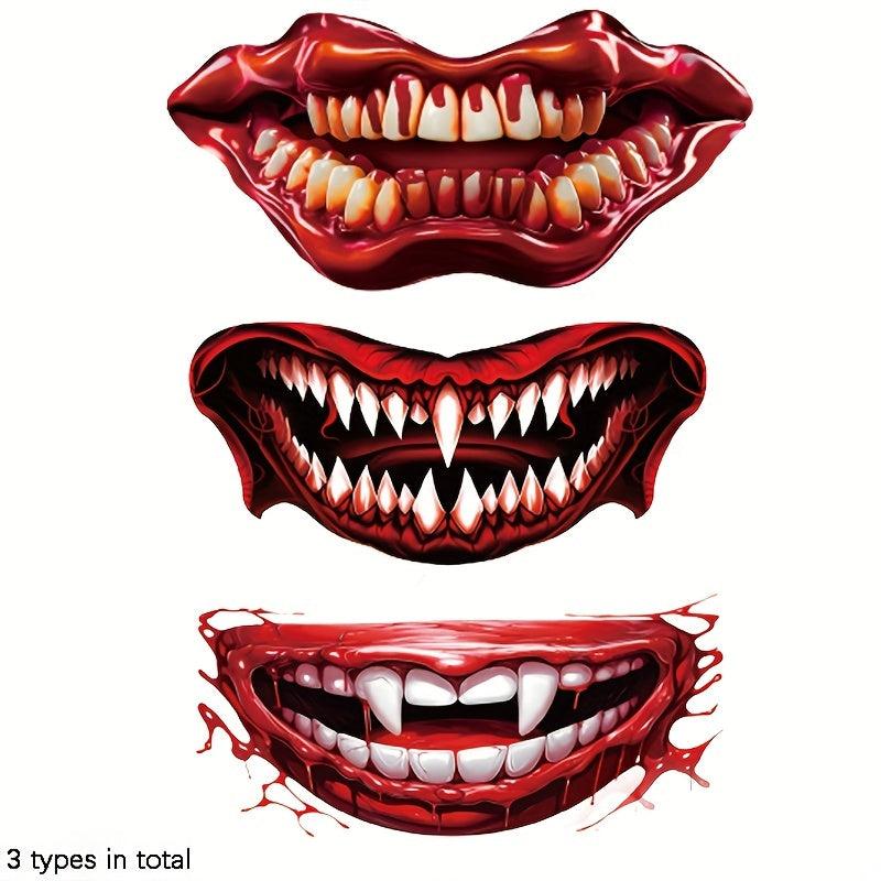 3pcs Halloween Party Decoration Mouth Tattoo Paste