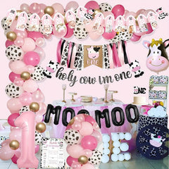 Cow 1st Birthday Party Decorations Farm Supplies Animal Cow Party Decor