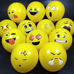 20pcs Yellow Smile Face Balloons with Expressions for Party