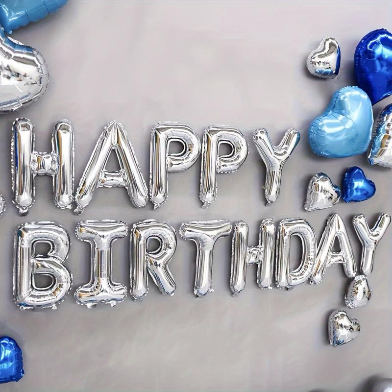 45pcs Silvery Happy Birthday Balloon Set Pink Golden 45 72 Cm Love Balloon