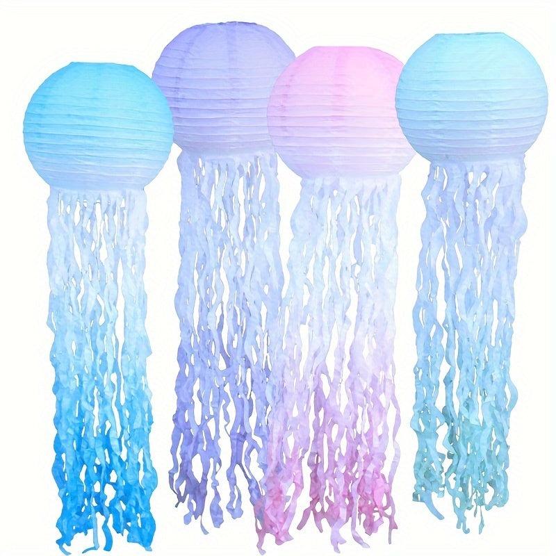 Jellyfish Lantern 10 Inch Gradient Pink With Beard Gradient Lantern