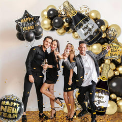80pcs Golden Theme Year Balloon Chain Set for Party Decoration