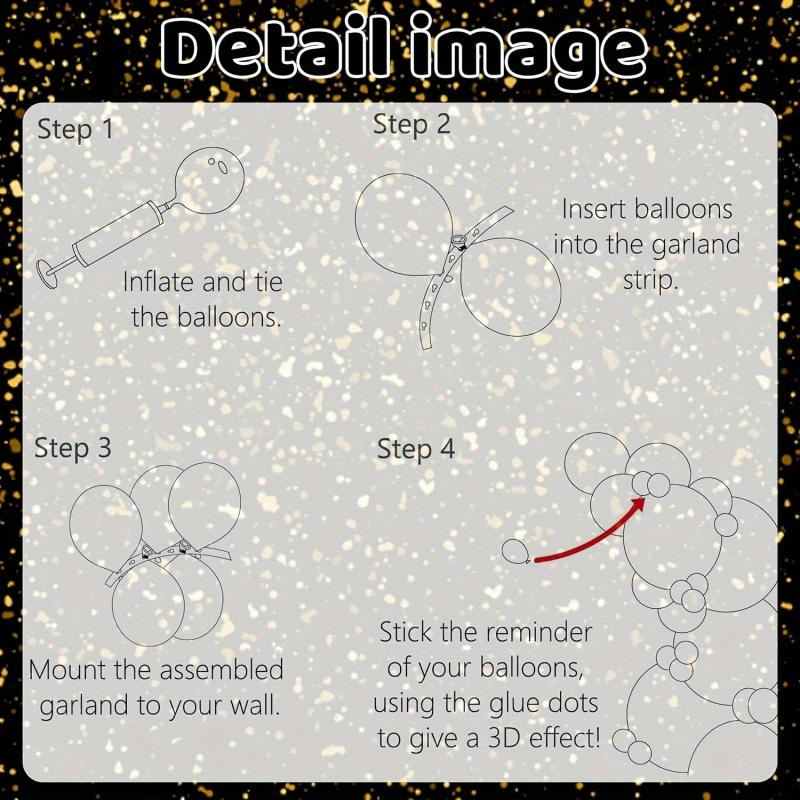 80pcs Golden Theme Year Balloon Chain Set for Party Decoration