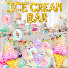 59pcs Ice Cream Party Decorations Large Ice Cream Balloon Summer Sweet Ice Cream