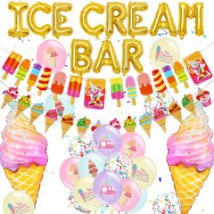 59pcs Ice Cream Party Decorations Large Ice Cream Balloon Summer Sweet Ice Cream