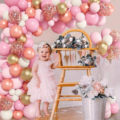 104pcs Golden Pink Balloon Garland Arch Set