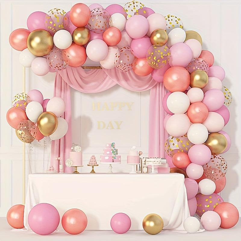 104pcs Golden Pink Balloon Garland Arch Set