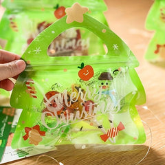 5pcs Christmas Self Adhesive Treat Bag Candy Bags Resealable Bags