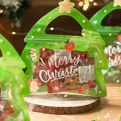 5pcs Christmas Self Adhesive Treat Bag Candy Bags Resealable Bags